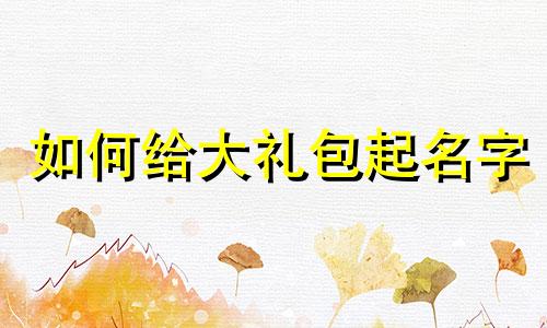 如何给大礼包起名字