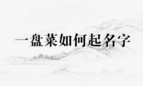 一盘菜如何起名字