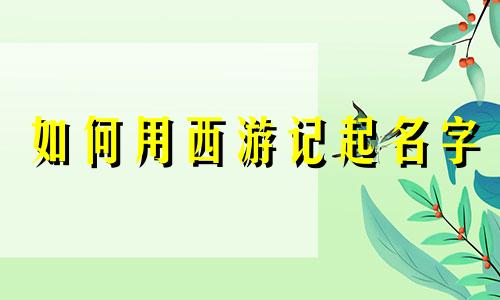 如何用西游记起名字
