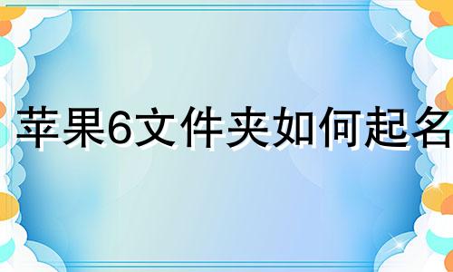 苹果6文件夹如何起名