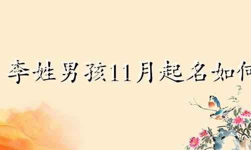 李姓男孩11月起名如何