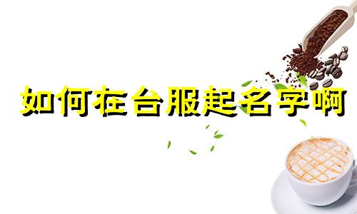 如何在台服起名字啊