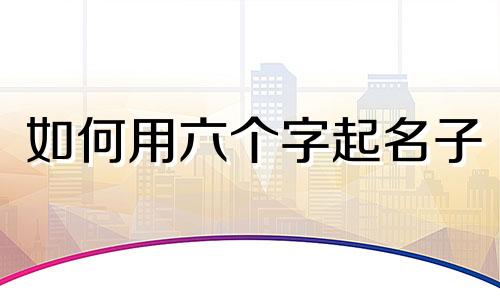 如何用六个字起名子
