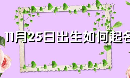 11月25日出生如何起名