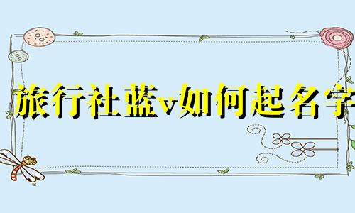 旅行社蓝v如何起名字