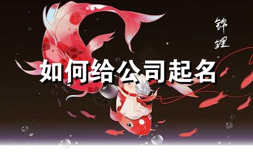 如何给公司起名 四个字