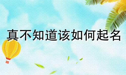 真不知道该如何起名