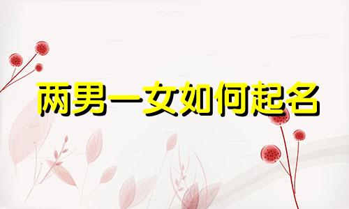 两男一女如何起名