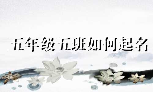 五年级五班如何起名