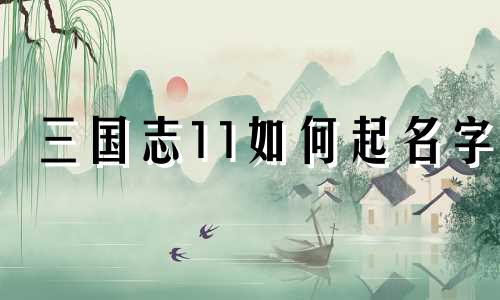 三国志11如何起名字
