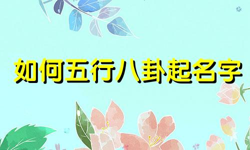 如何五行八卦起名字