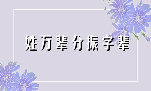 姓万辈分振字辈 如何起名