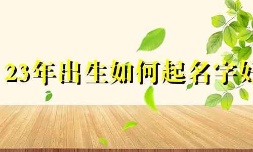 23年出生如何起名字好