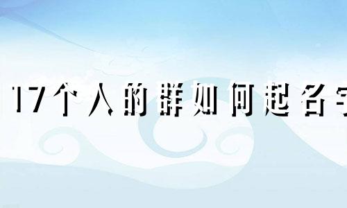 17个人的群如何起名字